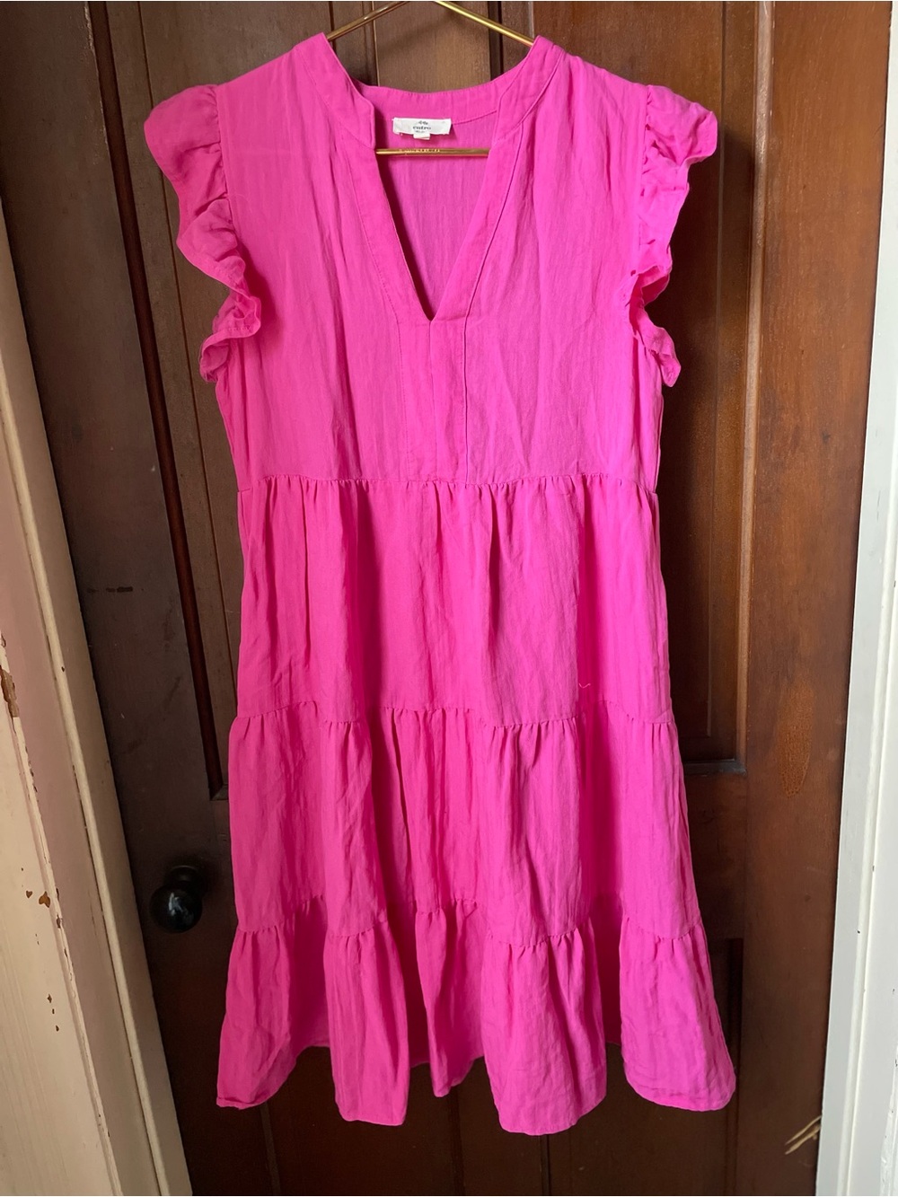 Entro women's medium sleeveless pink midi dress